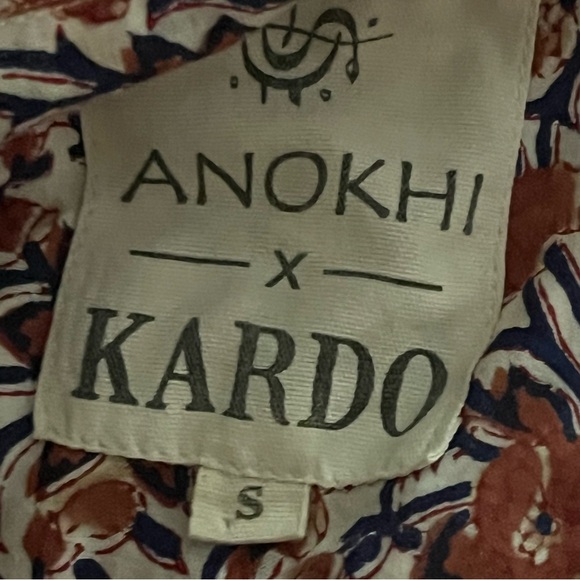 NWOT Kardo x Anokhi Hand Block Printed Cotton Floral Camp Shirt - Picture 6 of 9